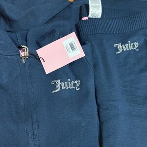 Juicy Couture Women Dark Blue Joggers and Hoodie